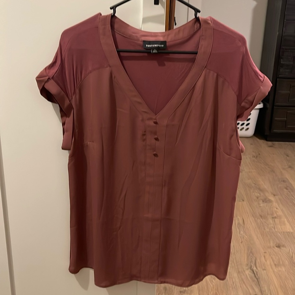 NWOT FORTUNE & IVY plum blouse